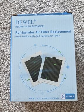 Refrigerator Air Filter Replacement - Black (8 Pack)